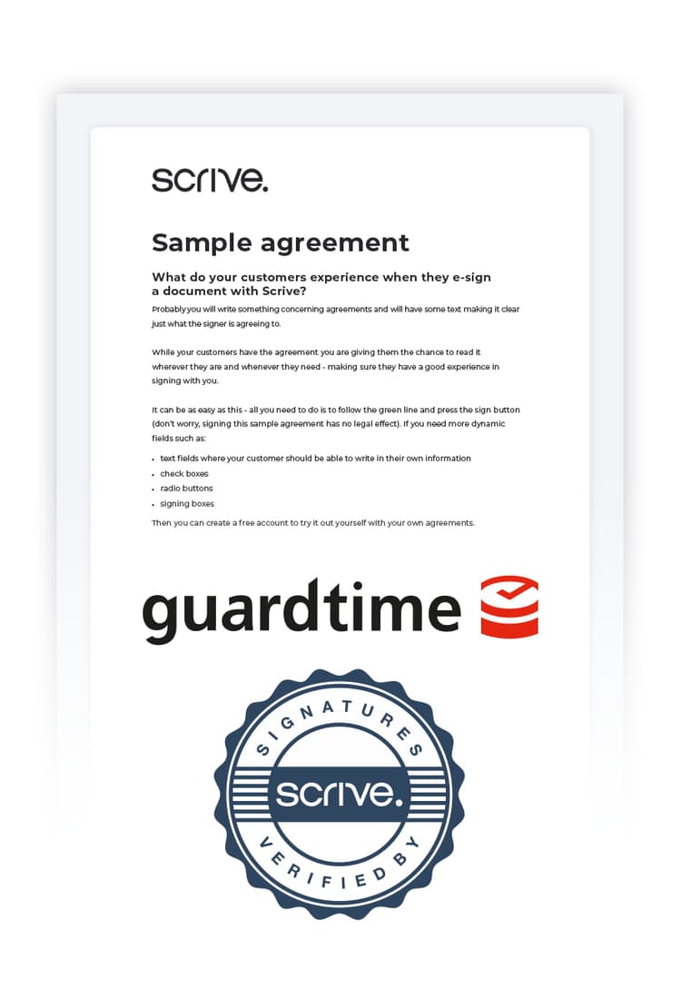 Sealing and verifying - Scrive